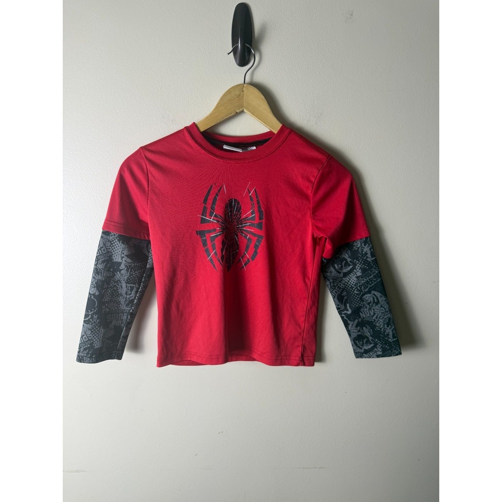 Marvel Amazing Spiderman T Shirt Youth S 6/7 Red Long Sleeve Comic